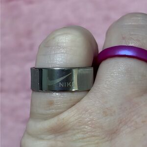 Unisex Nike Engraved Stainless Steel Ring